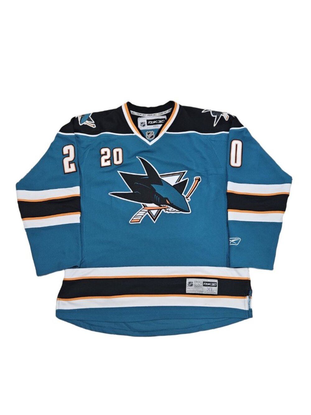 San Jose Sharks Evgeni Nabokov #20 Reebok Jersey Men's XL